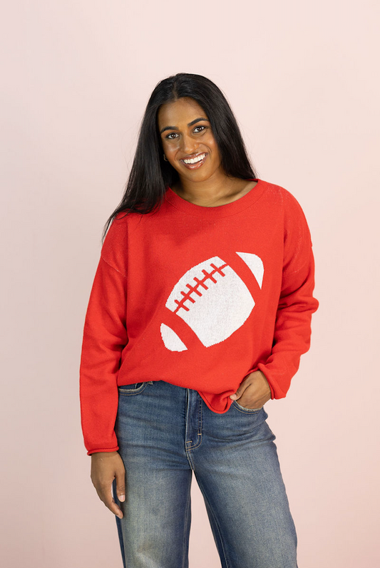 Football Knit Sweater - Clothe Boutique