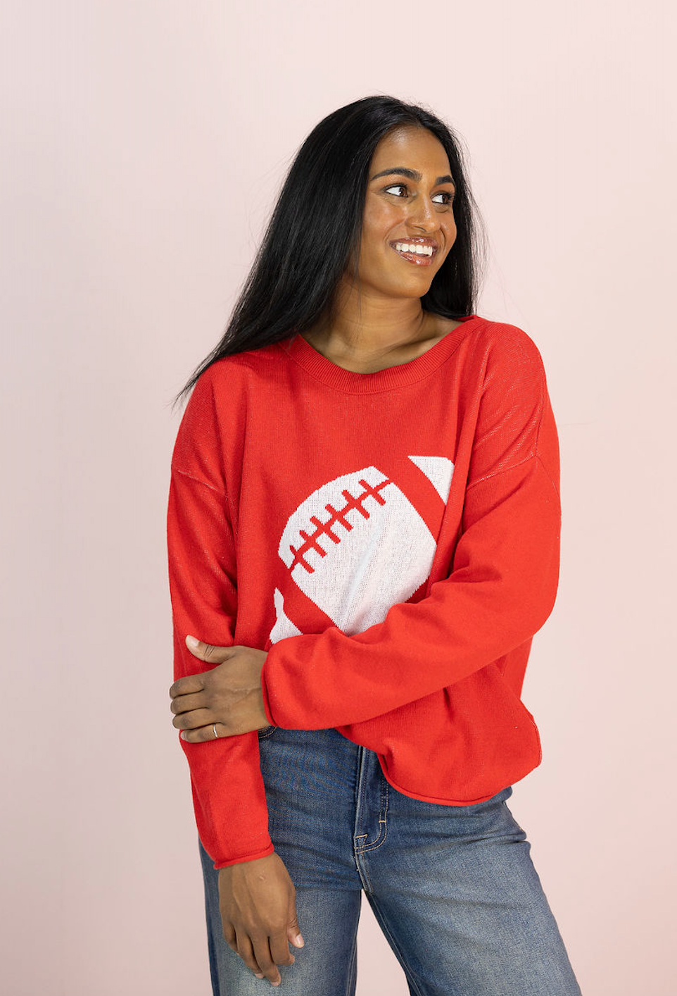 Football Knit Sweater - Clothe Boutique