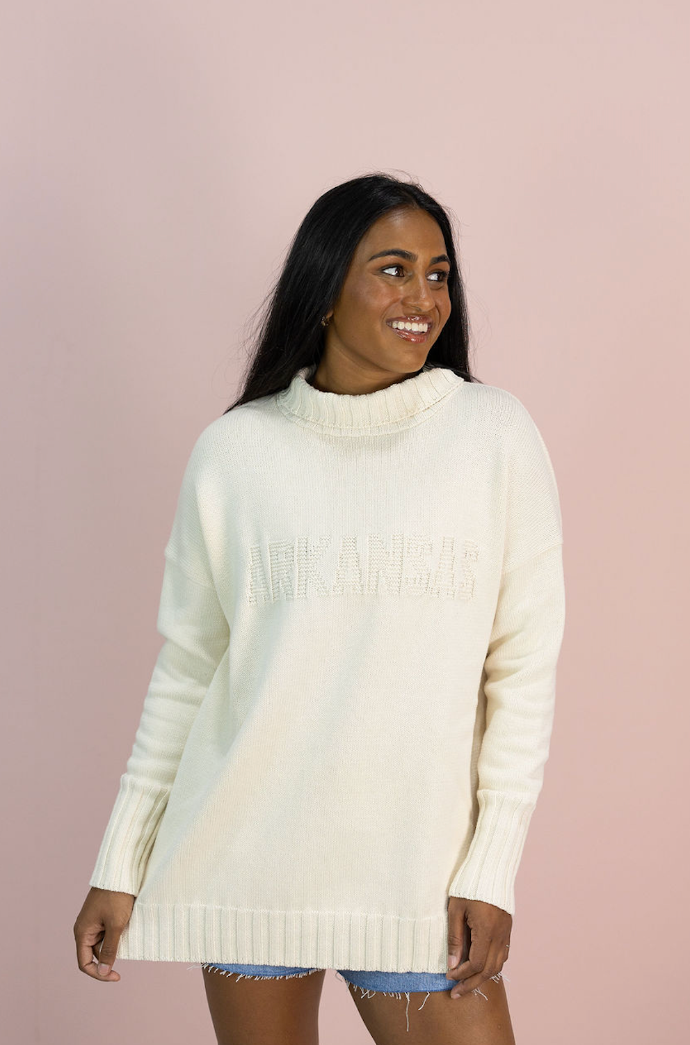 Arkansas Embossed Turtleneck Sweater - Clothe Boutique
