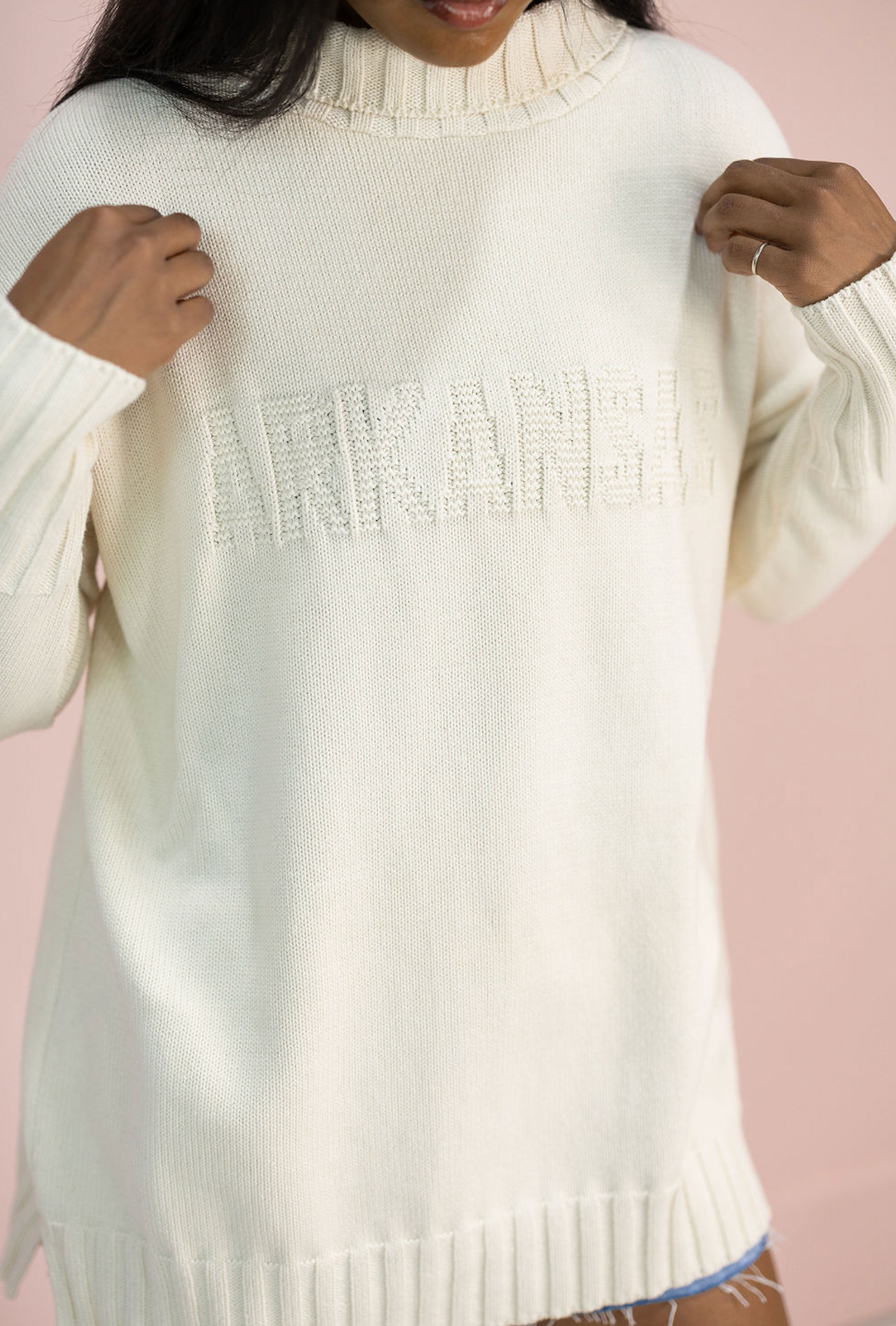 Arkansas Embossed Turtleneck Sweater - Clothe Boutique