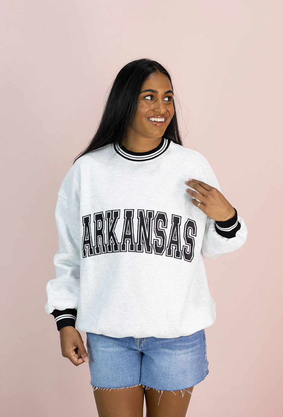 Arkansas Athletic Stripe Sweatshirt - Clothe Boutique
