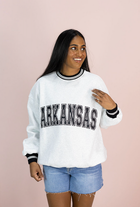 Arkansas Athletic Stripe Sweatshirt - Clothe Boutique