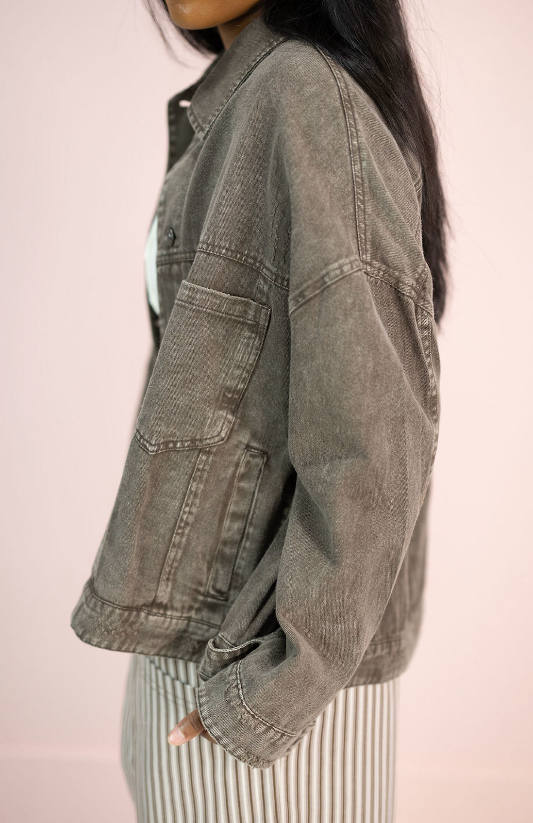 Oversized Denim Jacket Chocolate