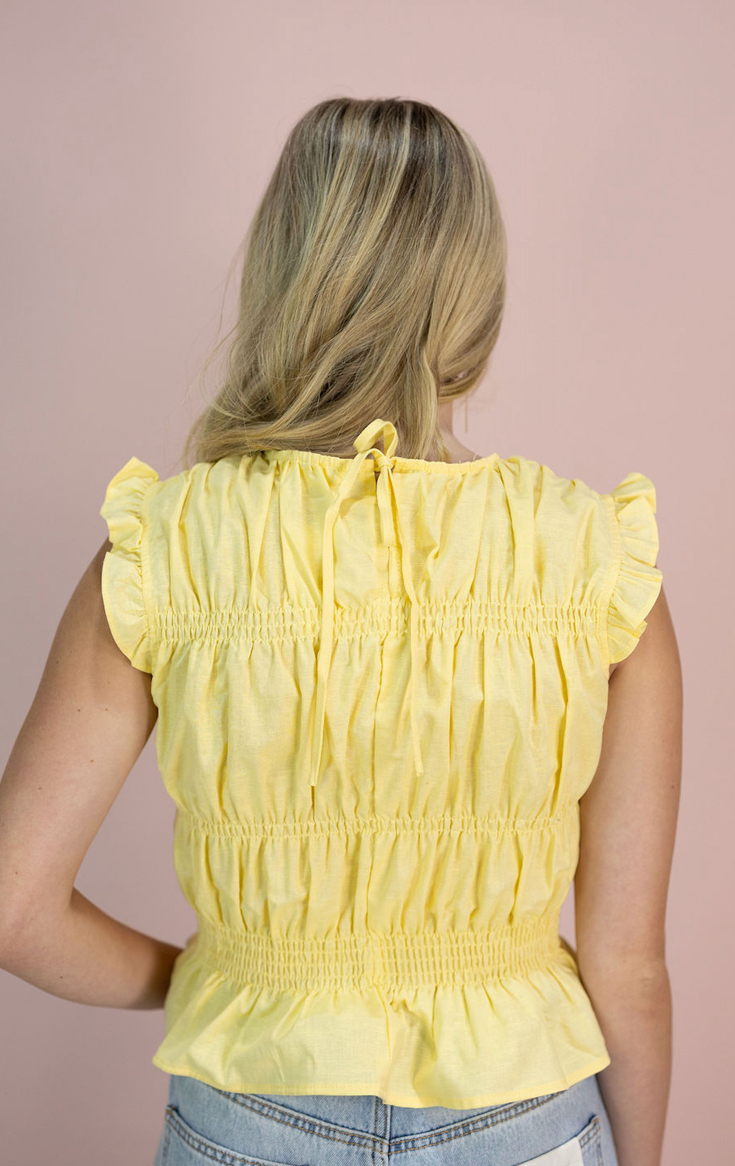 Ugenie Smocked Top Yellow