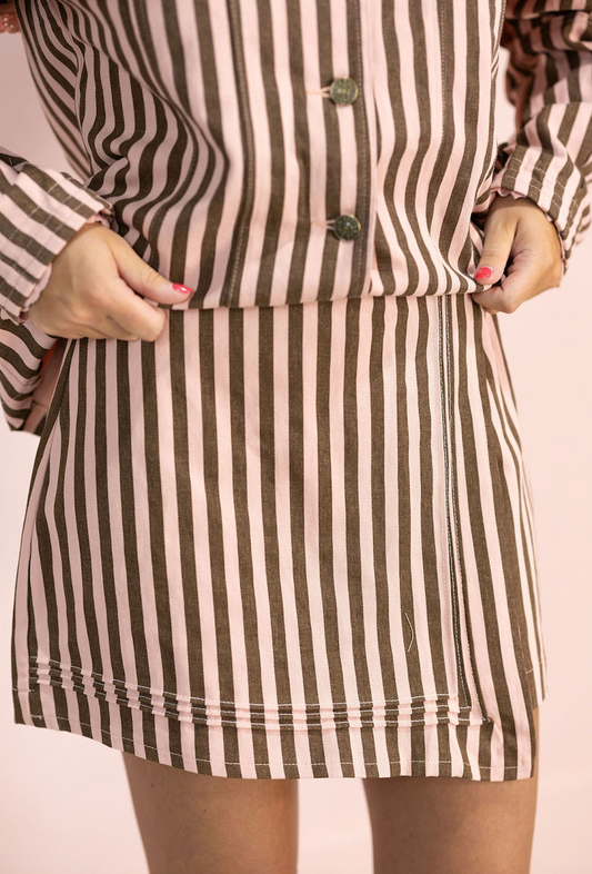 Maggie Pink Stripes Skort