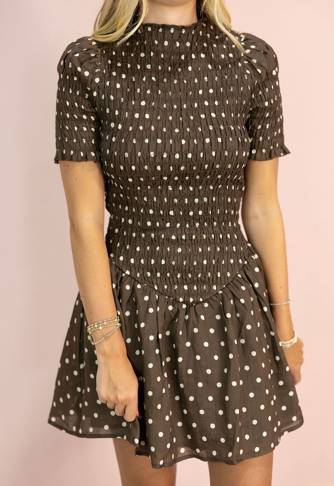 Ophelia Smocked Dot Dress