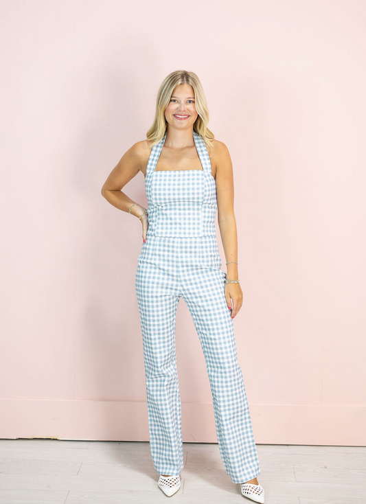 Plaid Gingham Top & Pants Set of 2