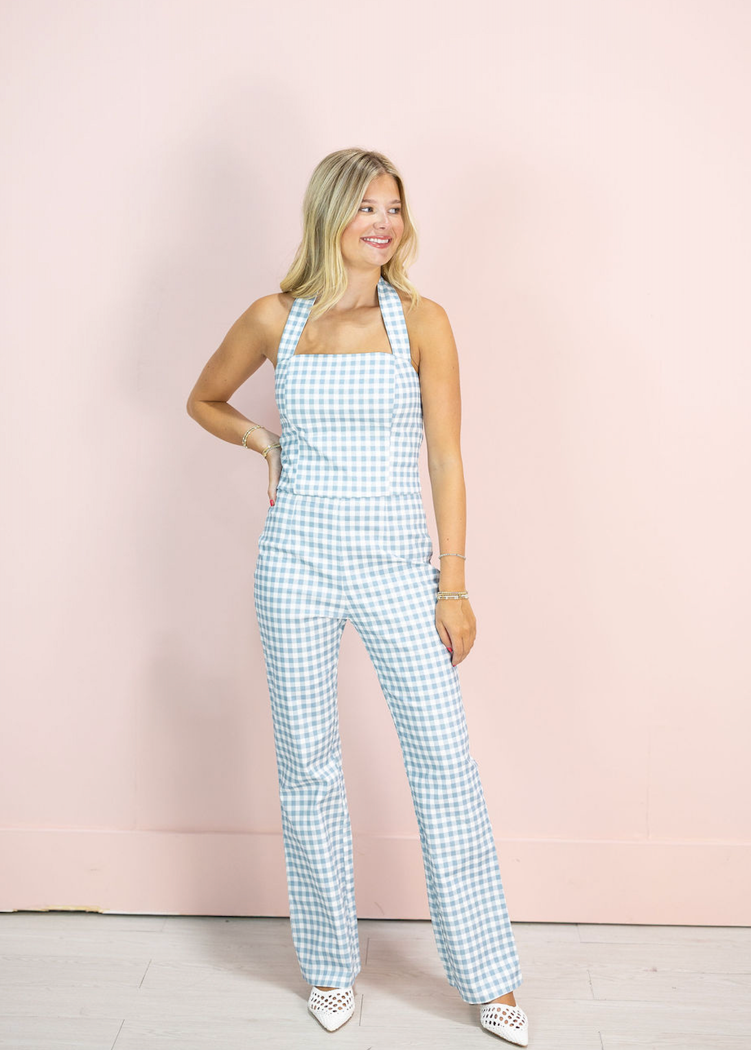 Plaid Gingham Top & Pants Set of 2