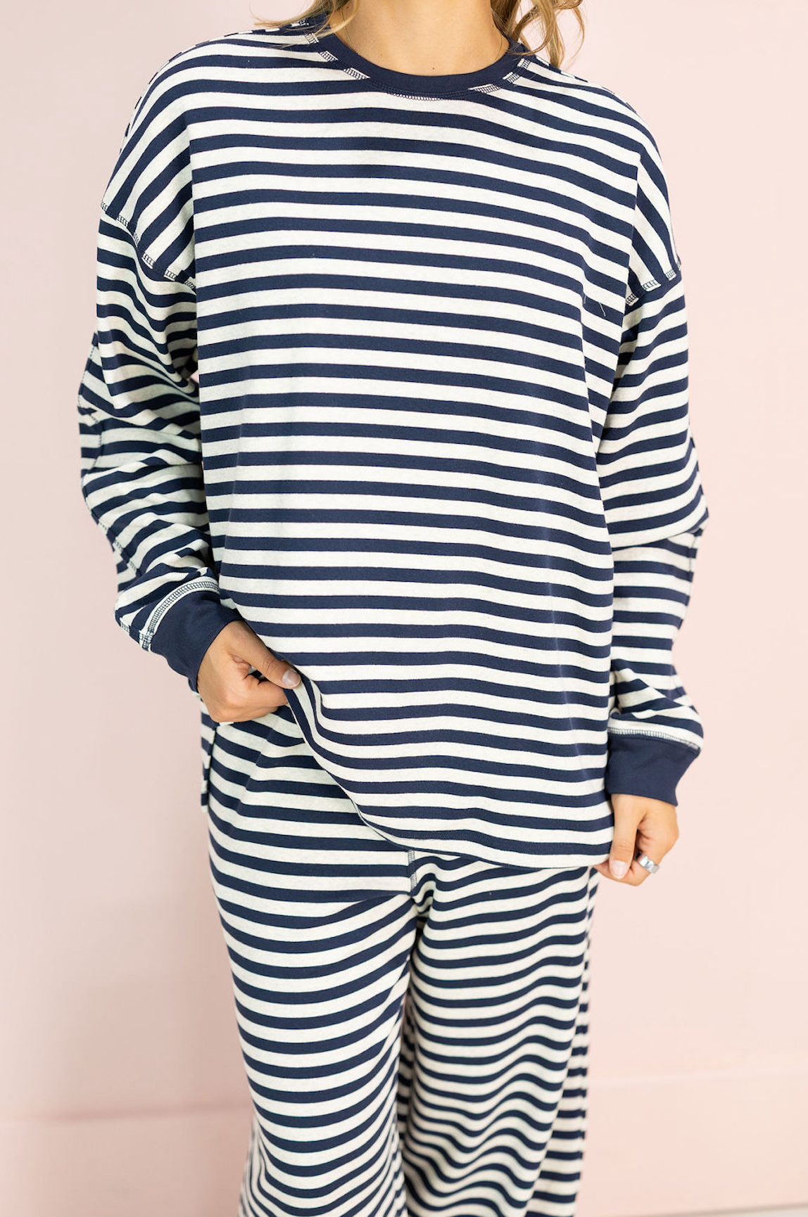 Kiersten Navy Stripe Lounge Set of 2