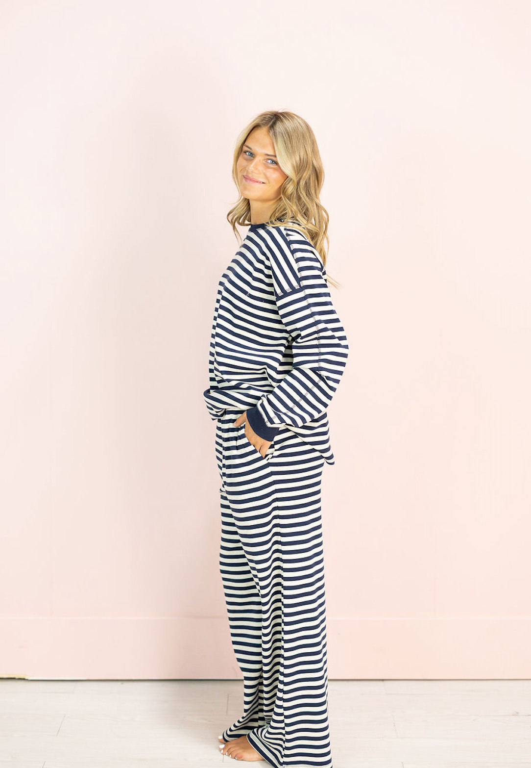 Kiersten Navy Stripe Lounge Set of 2