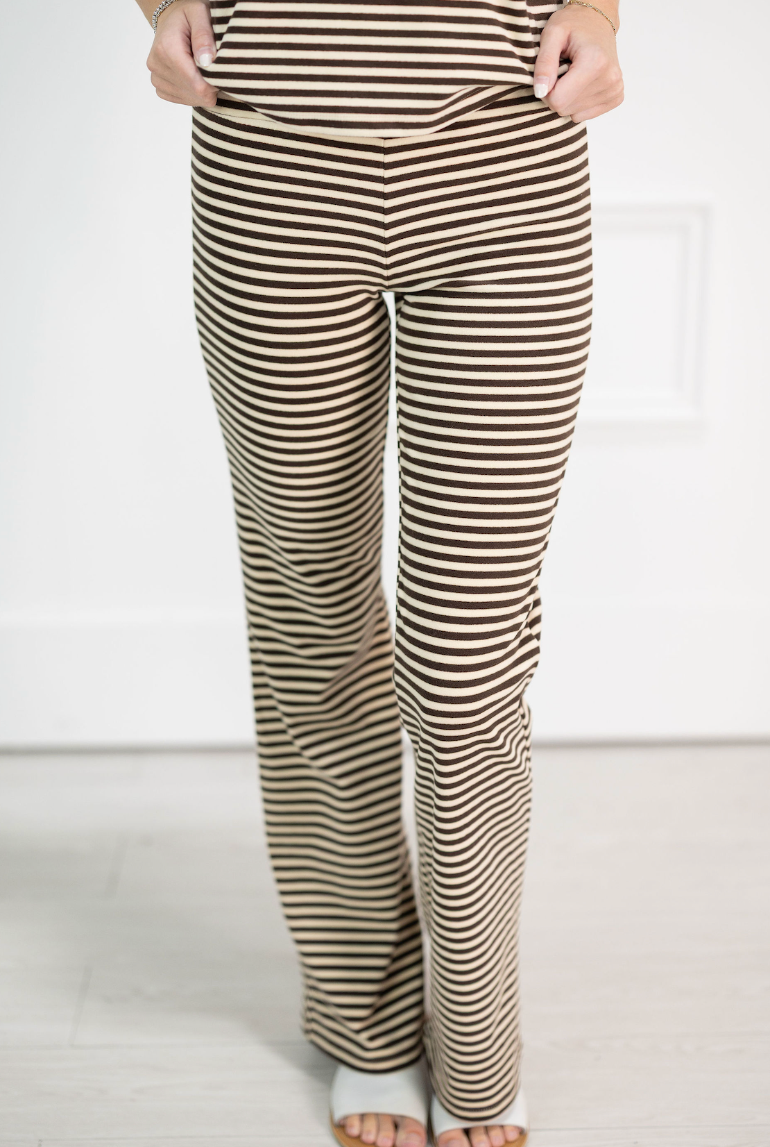 Chocolate Striped Tee & Pants Set of 2