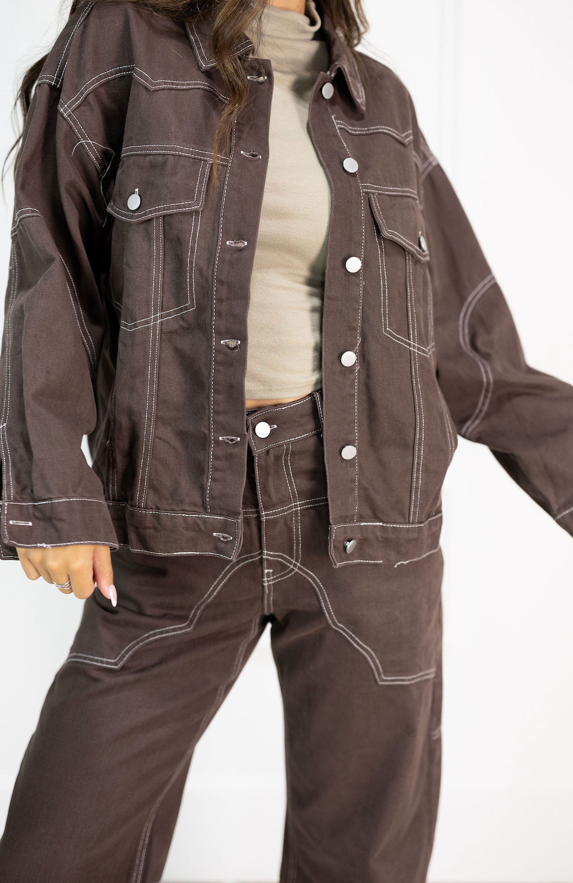 Dark Brown Button Up Jacket