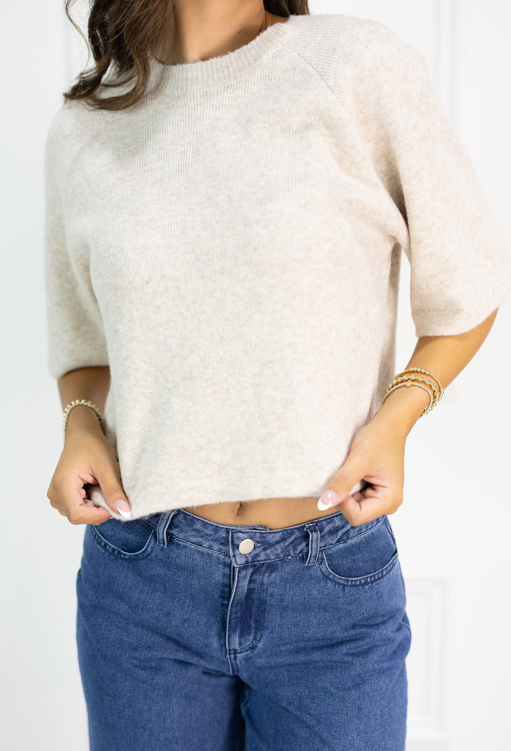 Danica Short Sleeve Sweater Oat