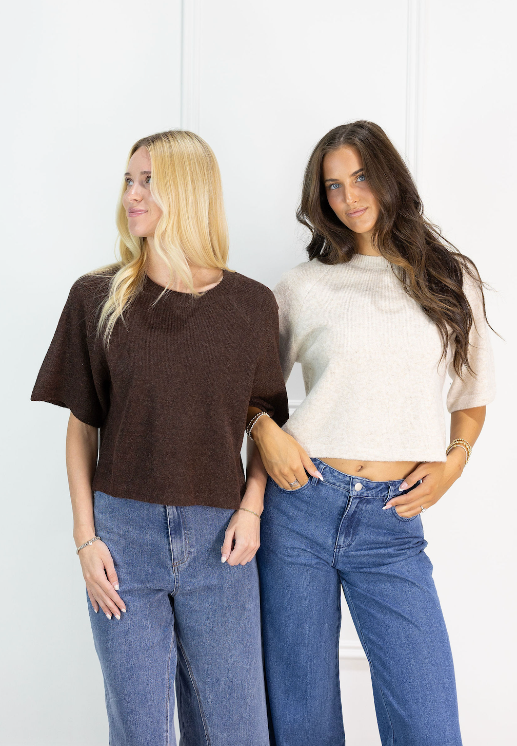 Danica Short Sleeve Sweater Brown