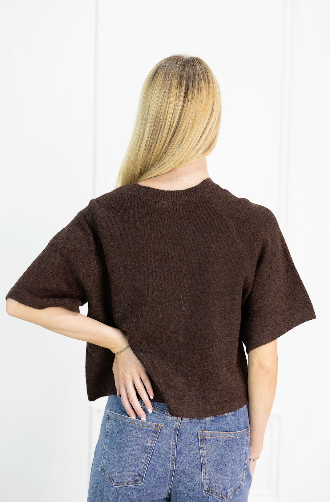 Danica Short Sleeve Sweater Brown