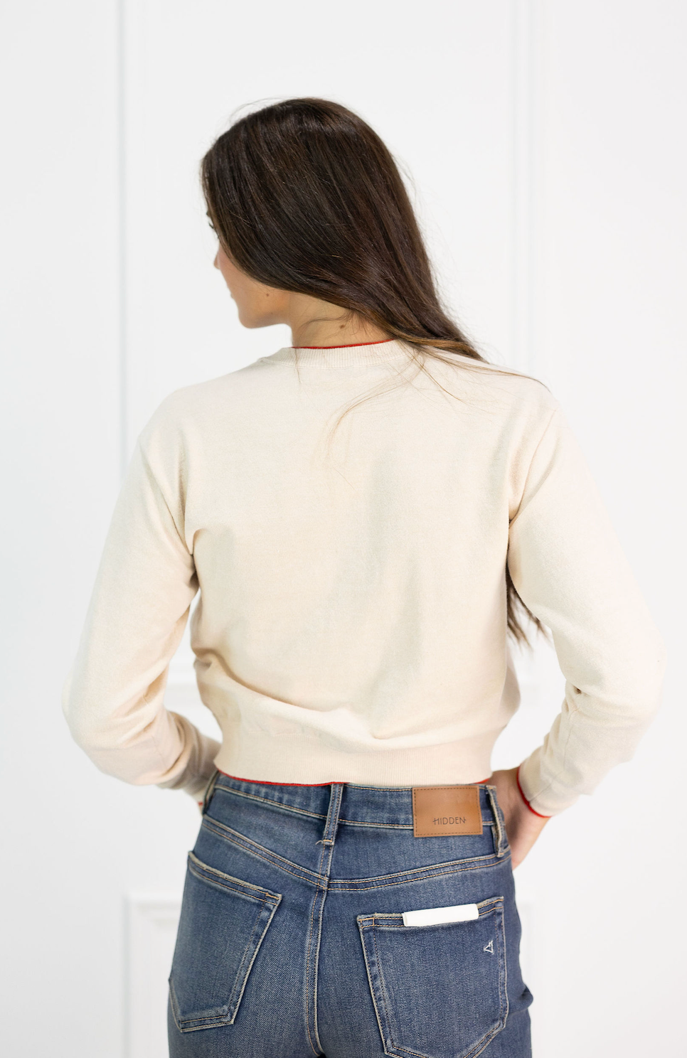 Paige Cardigan Cream/Red