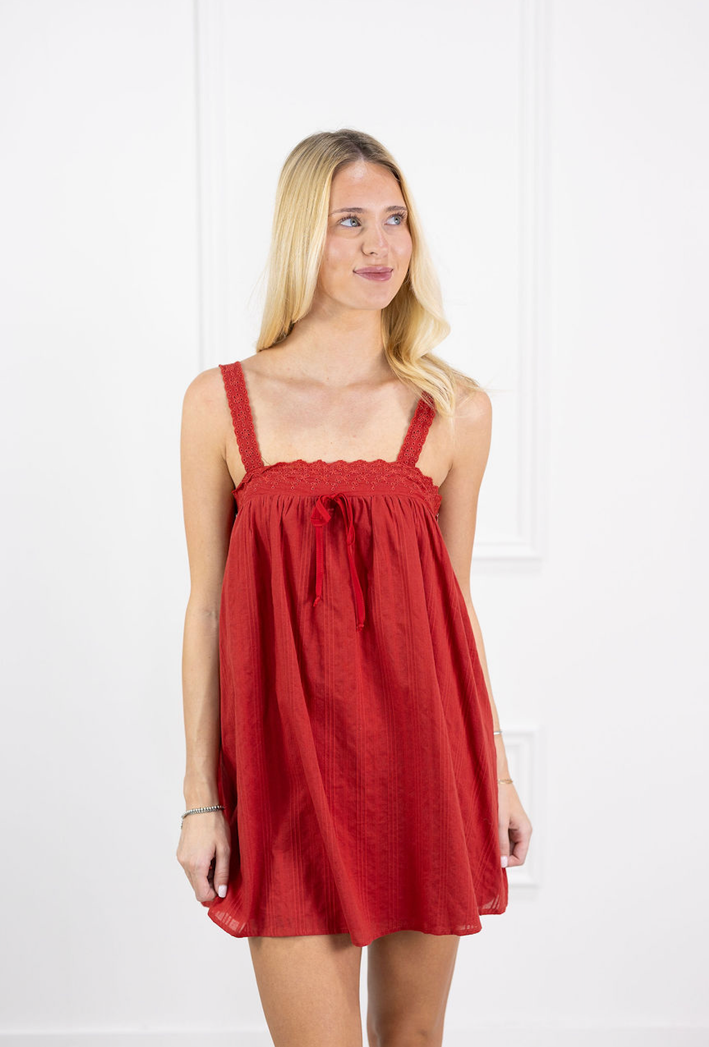 Anne Lace Up Swing Dress