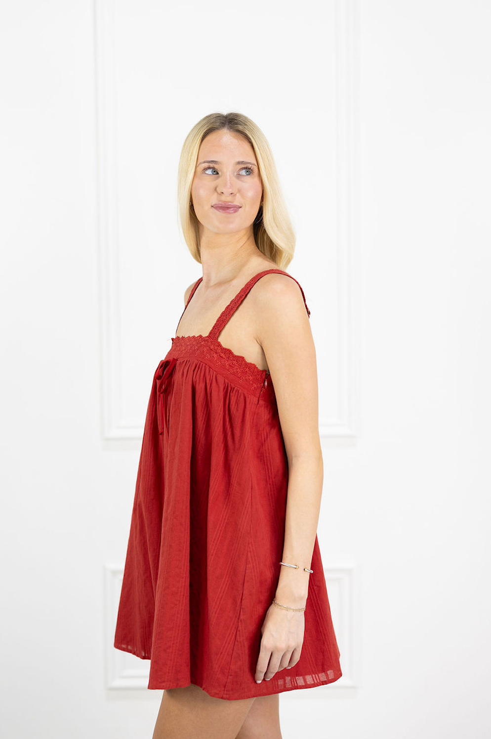 Anne Lace Up Swing Dress