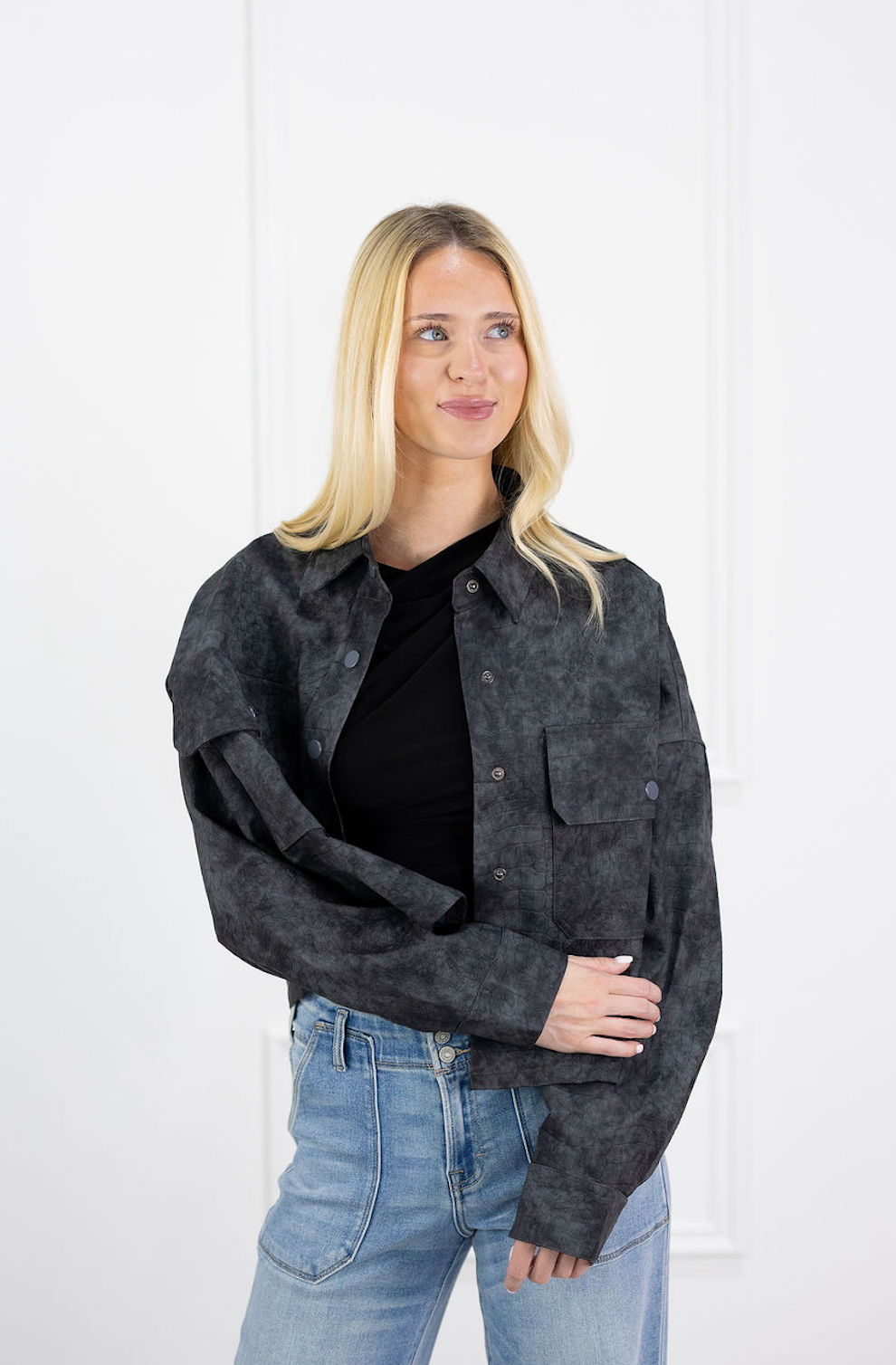 Embossed Suede Jacket