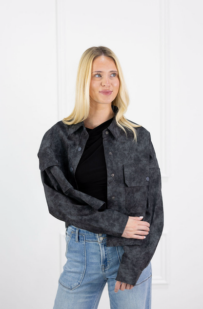 Embossed Suede Jacket
