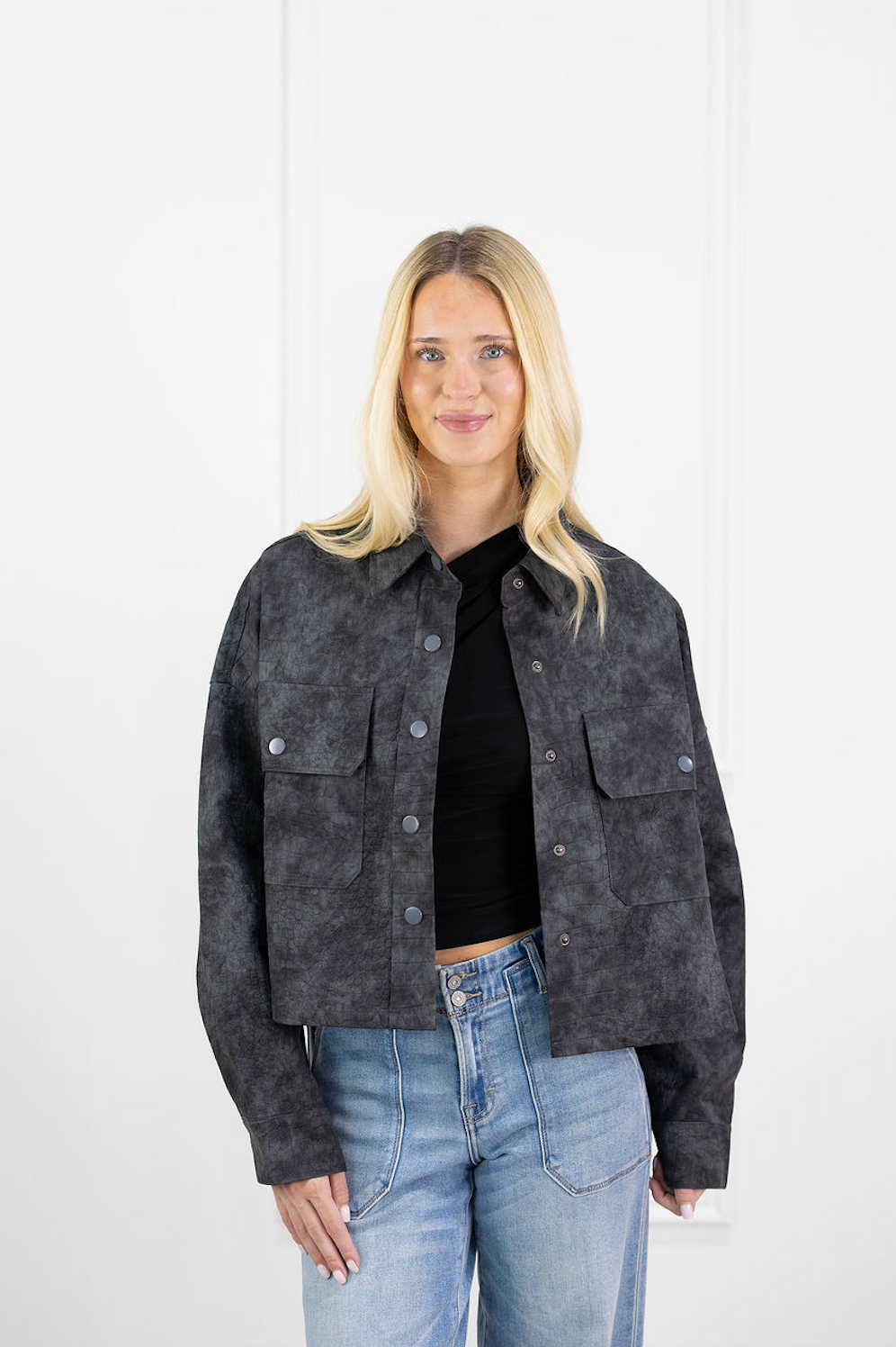 Embossed Suede Jacket