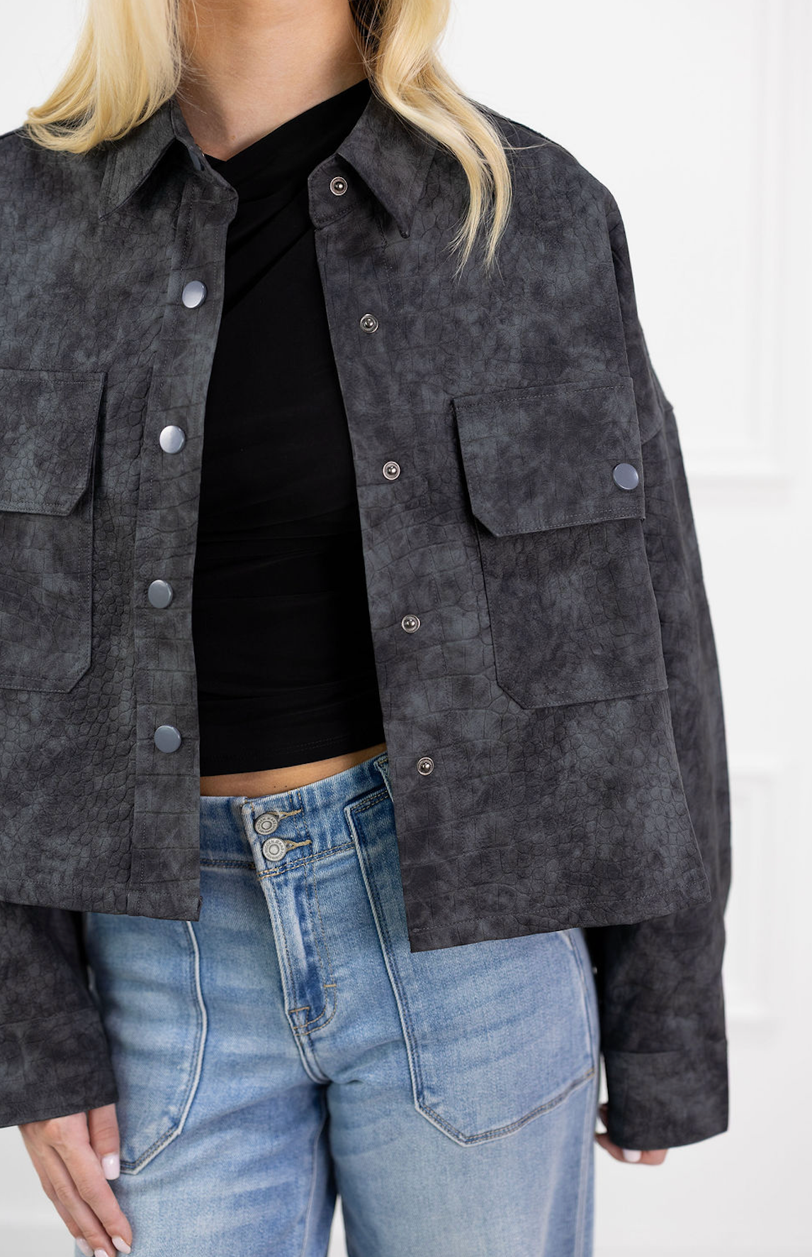 Embossed Suede Jacket