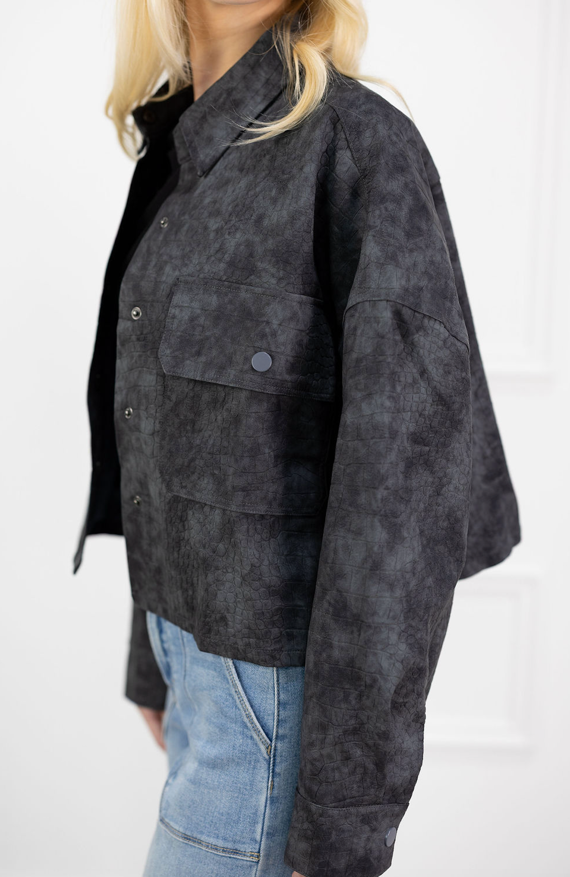 Embossed Suede Jacket