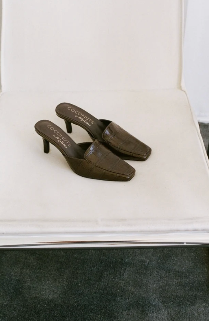 Matisse Davey Espresso Croc Heels