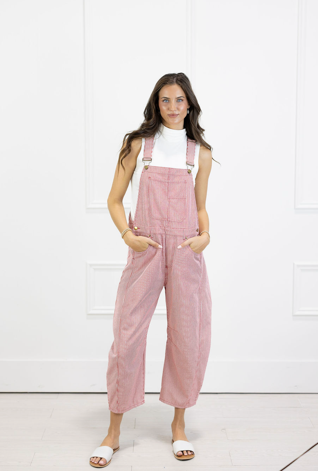 Red Pinstripe Overalls