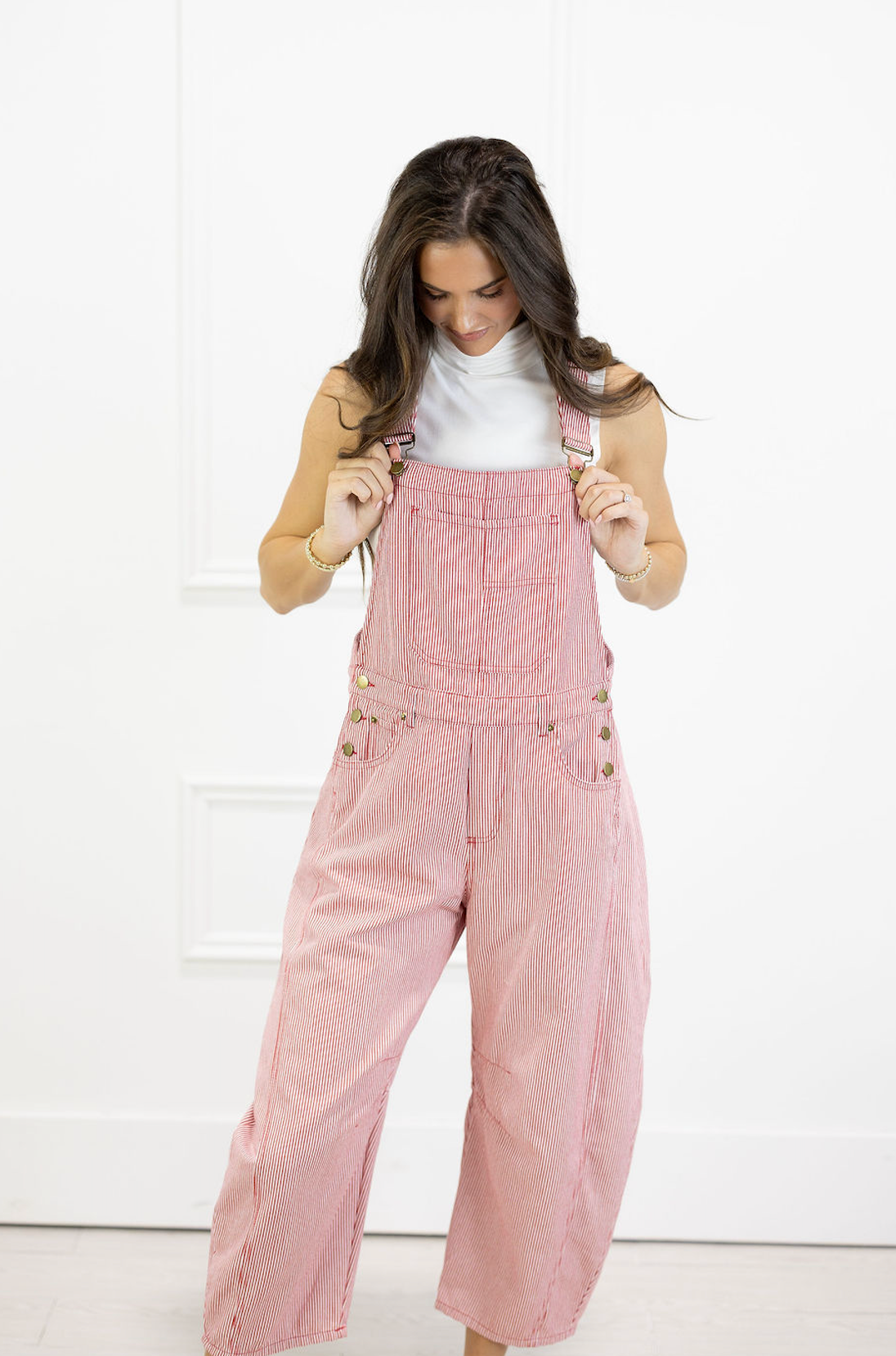 Red Pinstripe Overalls