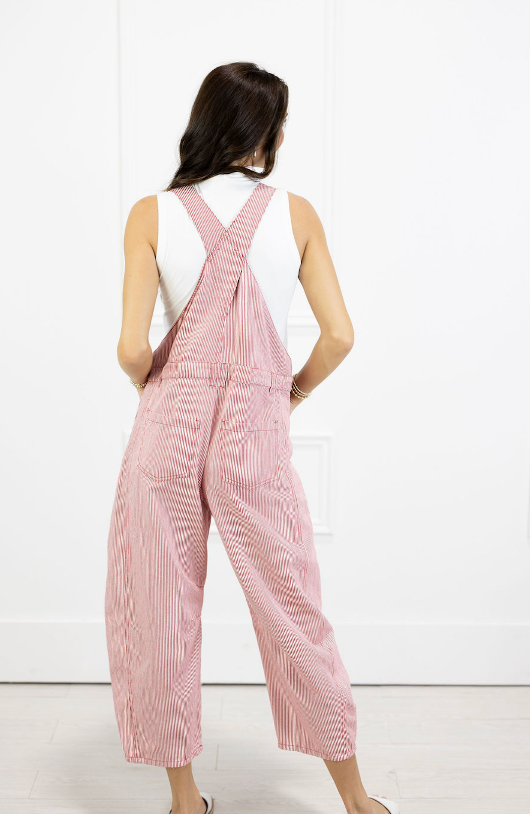 Red Pinstripe Overalls