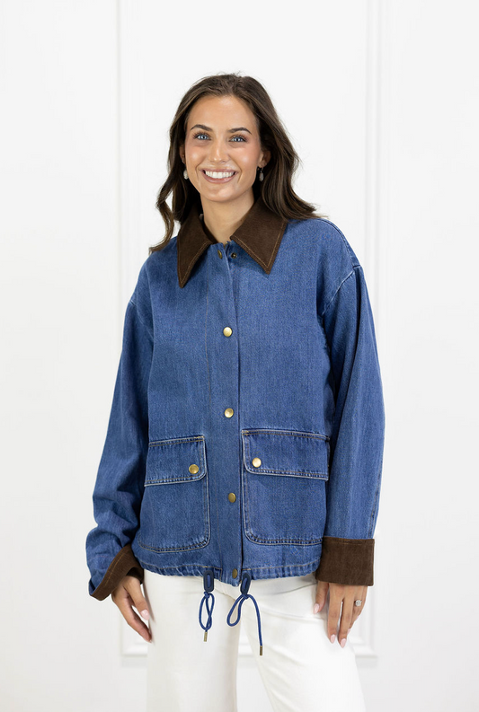 Contrast Collar Barn Jacket