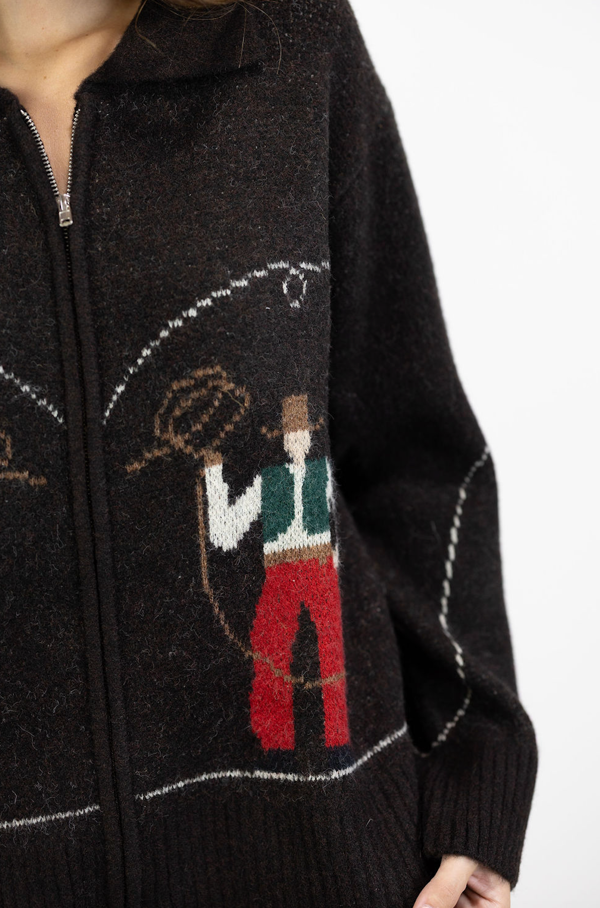Cowboy Zip Up Sweater