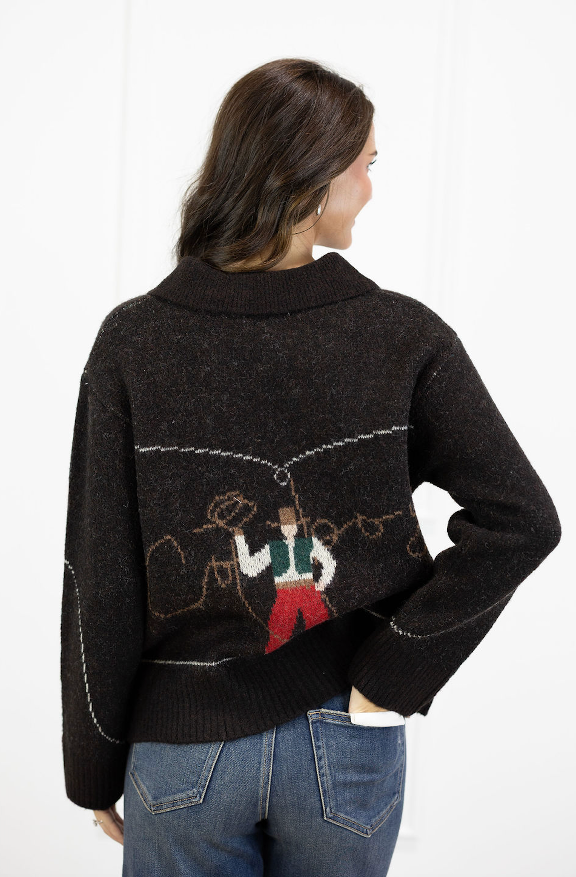 Cowboy Zip Up Sweater
