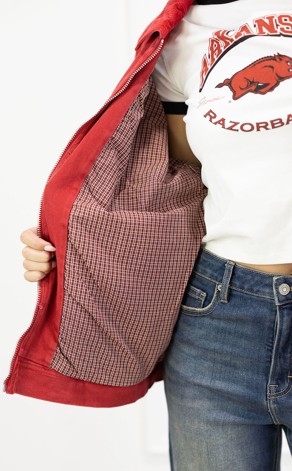 Red Oversized Worker Jacket