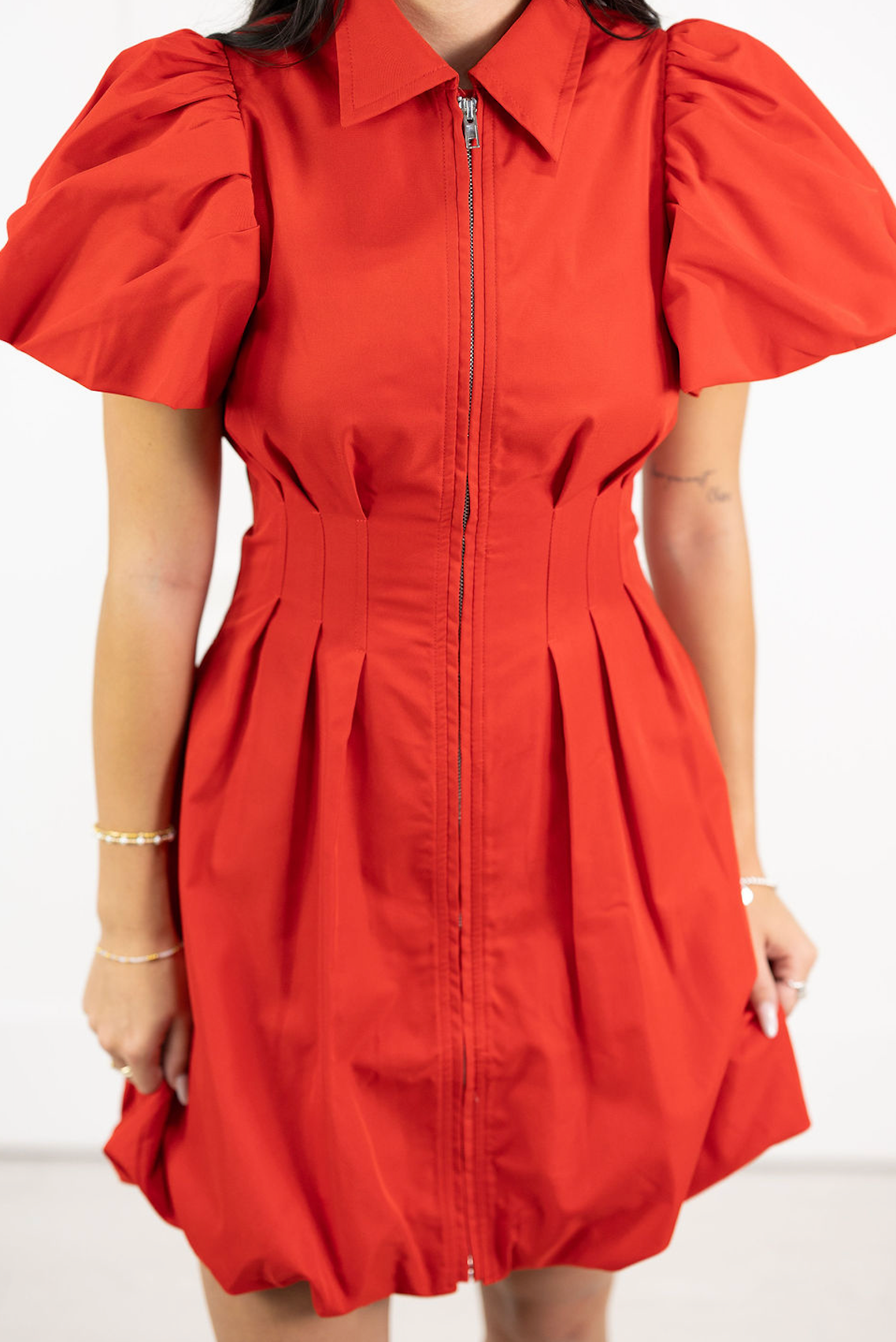 Melissa Bubble Mini Dress Red