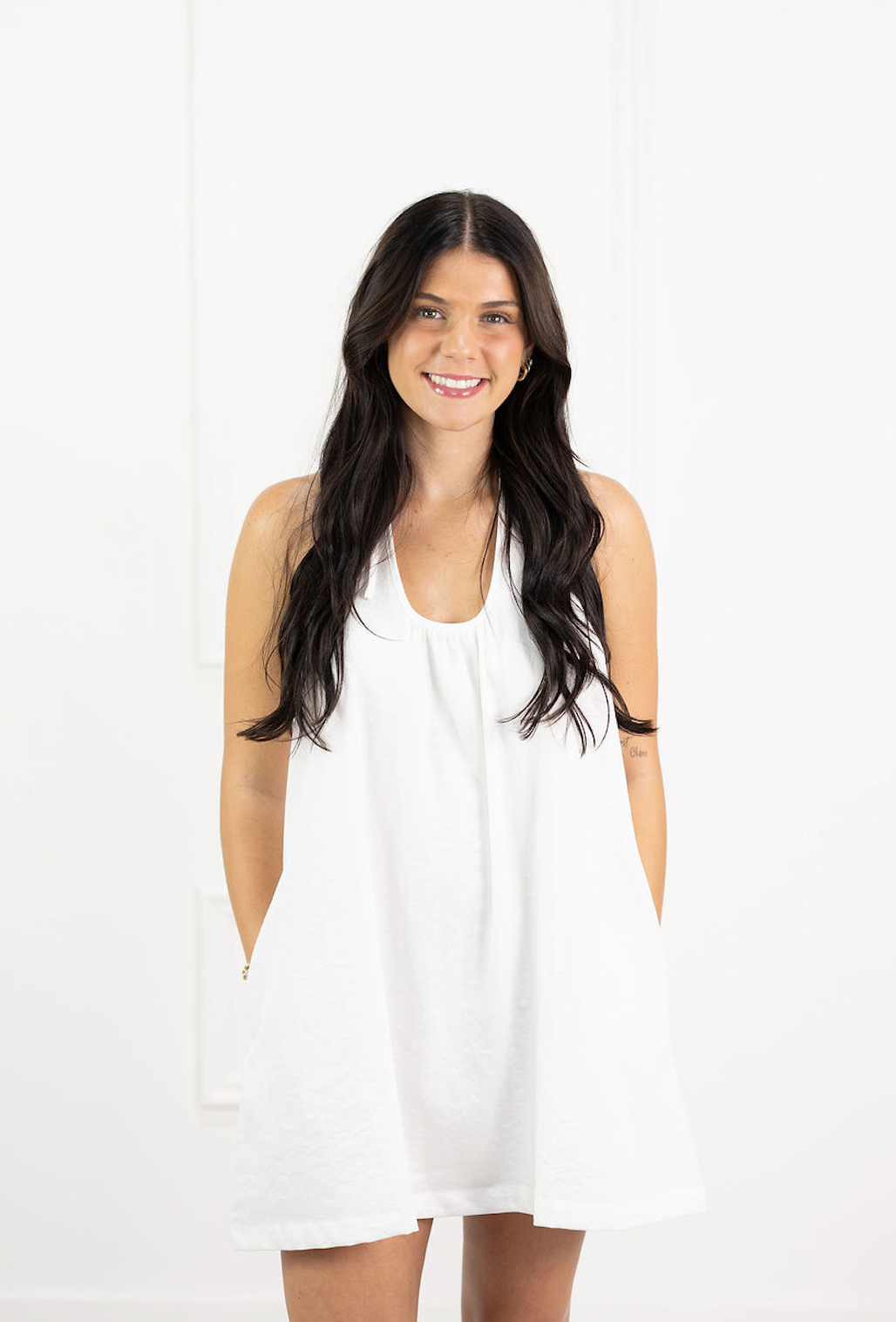 White Halter Mini Dress