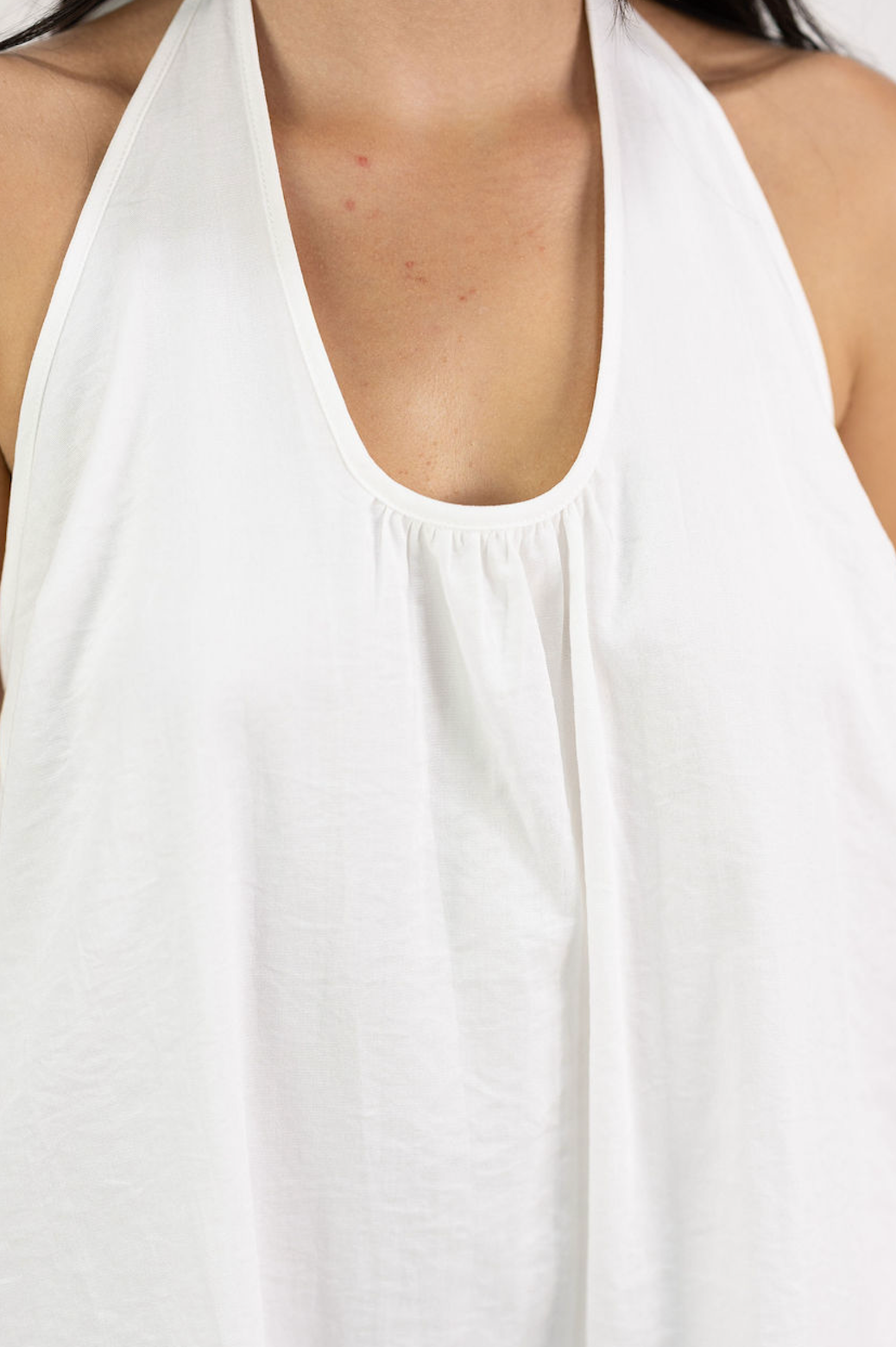 White Halter Mini Dress
