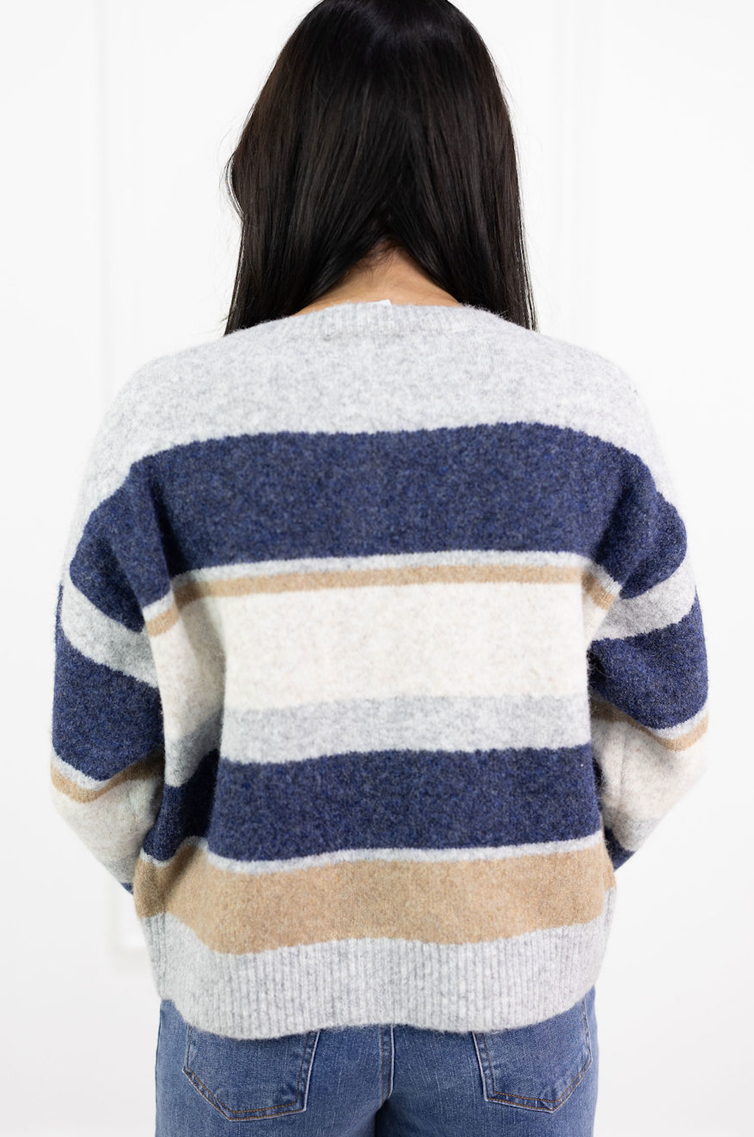 Navy Multi Stripe Cardigan