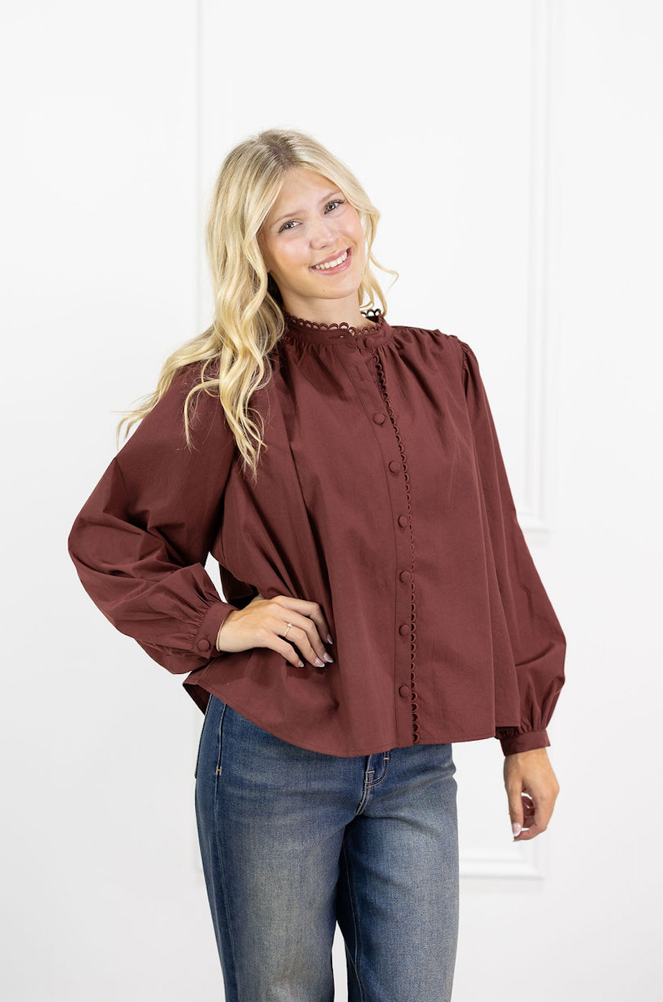 Cheri Chestnut Blouse