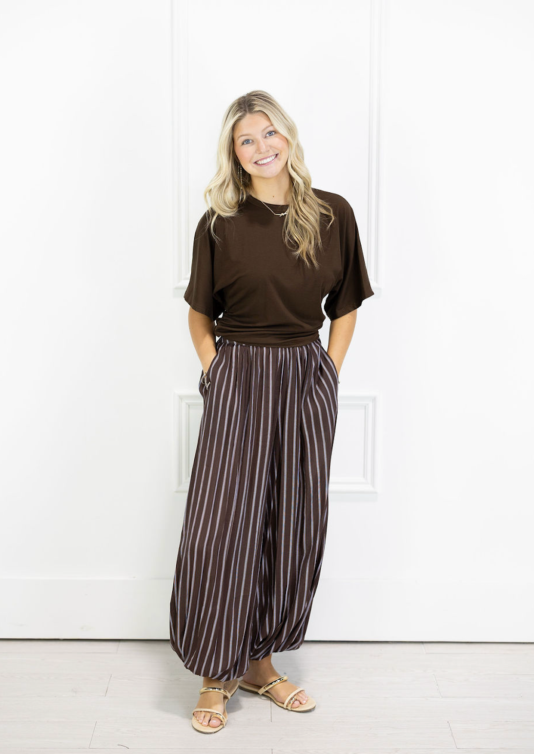 Sasha Brown Short Sleeve Top