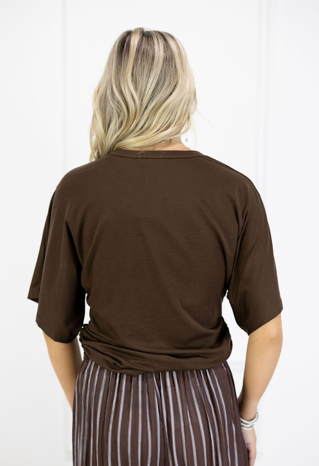 Sasha Brown Short Sleeve Top