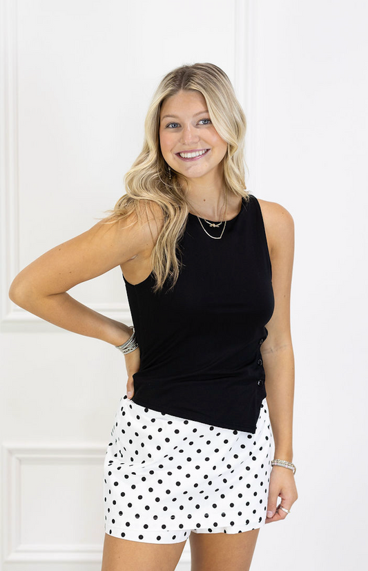 Asymmetrical Tank Top Black