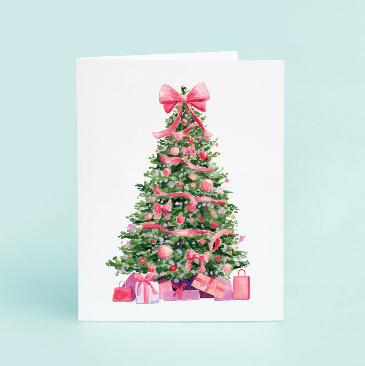 Pink Christmas Tree Boxed Cards
