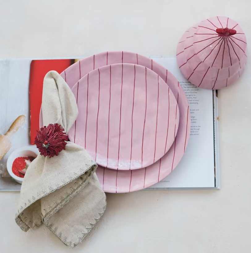Hand Painted Stripe Plate