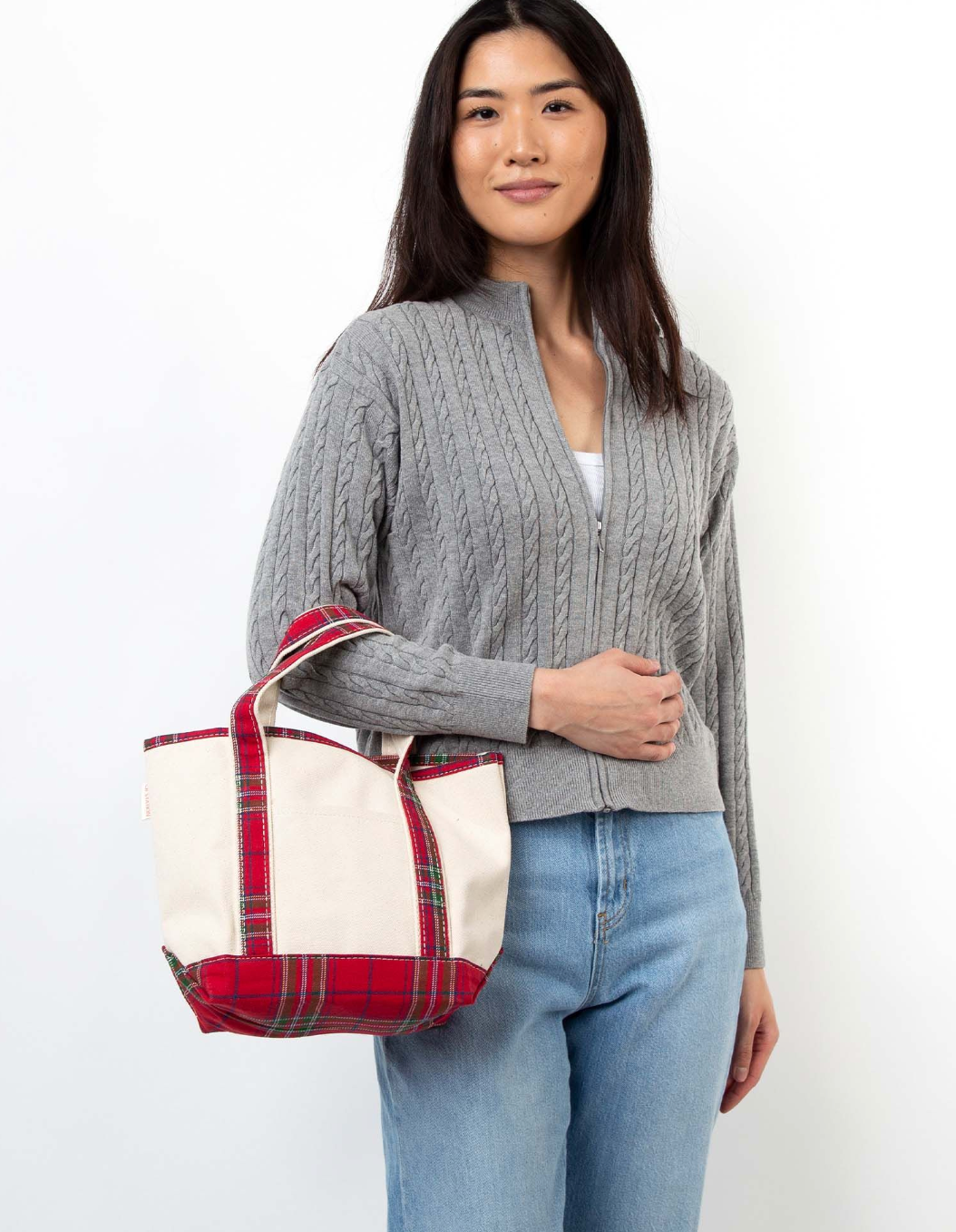 Plaid Handy Top Tote