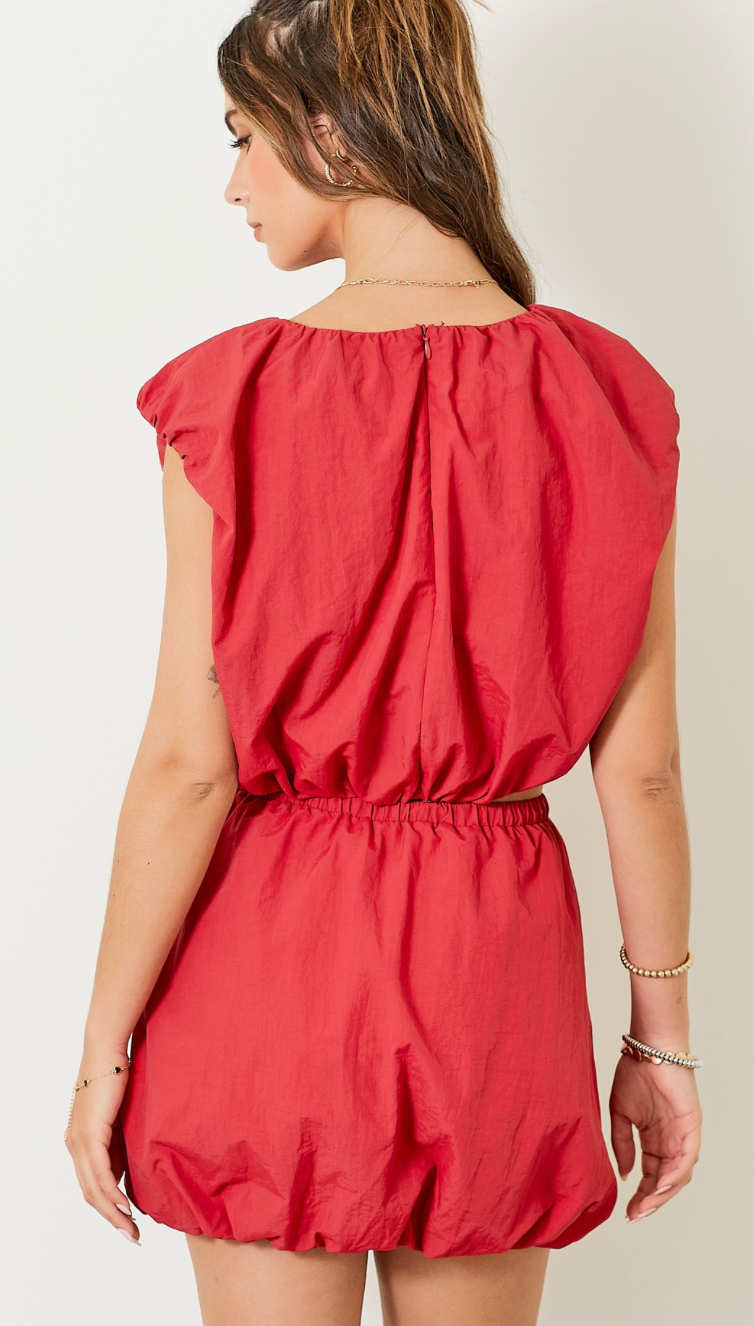 Bubble Skirt Set of 2 Red