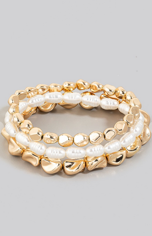 Chunky Pearl Bracelet Stack