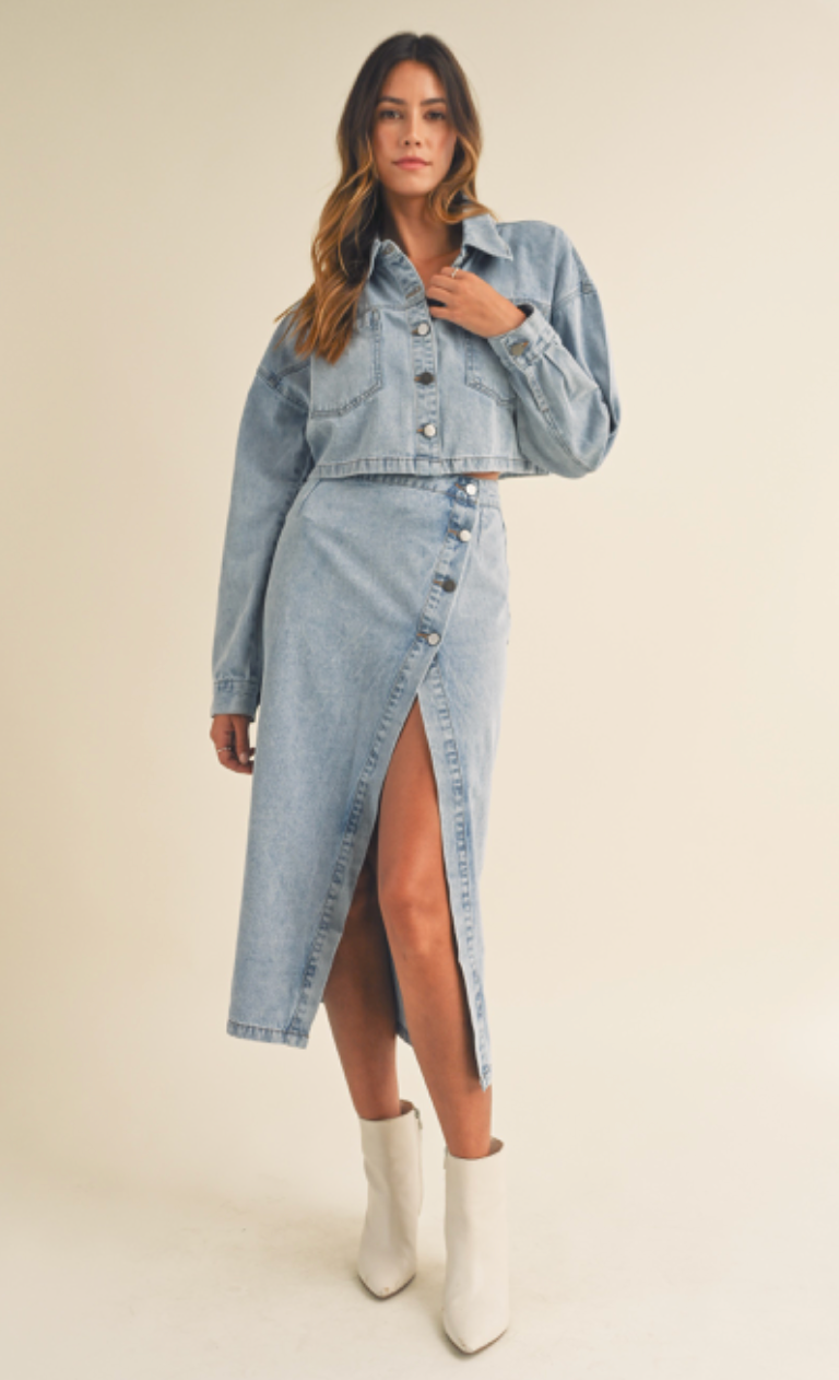 Denim Jacket & Skirt Set of 2