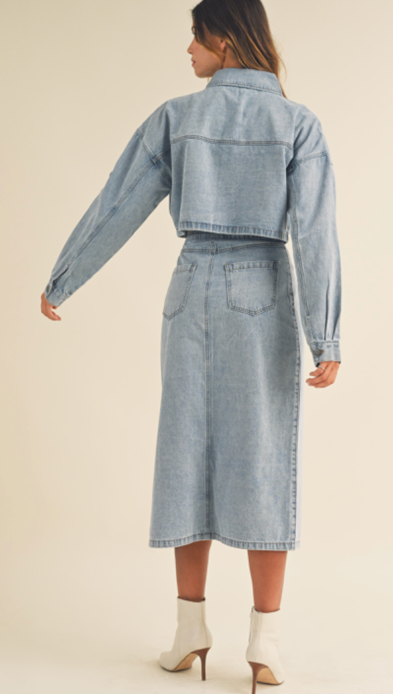 Denim Jacket & Skirt Set of 2